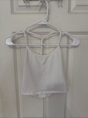 Garage T- Back White Cropped Racerback tank top size XS NWT